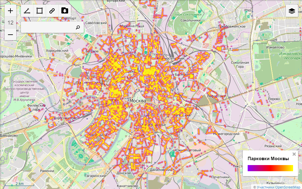 Тепловая карта москва